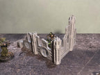 Décor wargame ruine 3D imprimé, figurines de science-fiction sur plateau de jeu